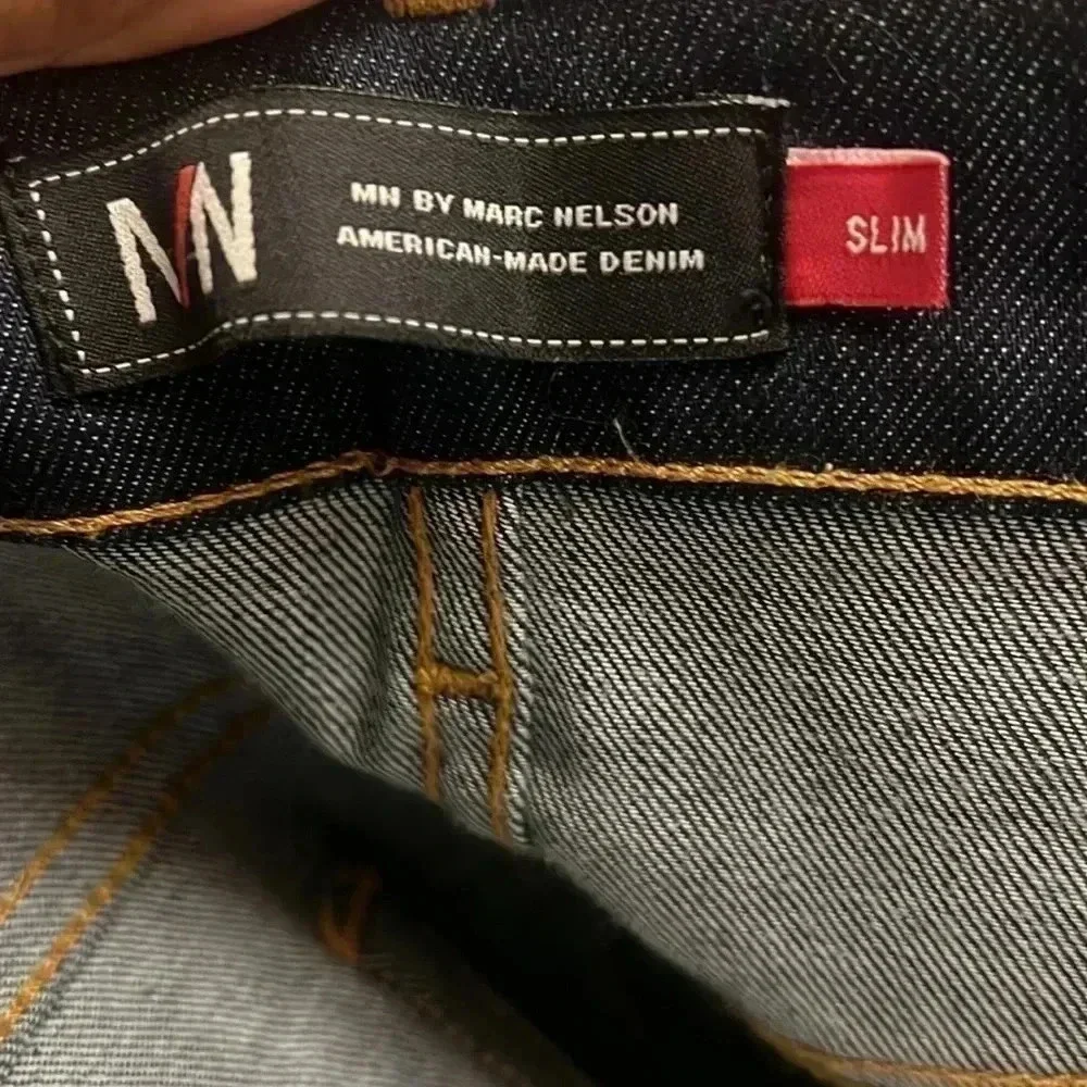 Marc Nelson Dark wash raw Denim slim Jeans size 33